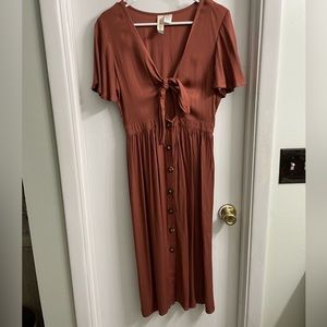 Rust bohemian Flowy Dress